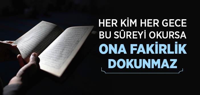 Vakıa Suresinin Faziletleri