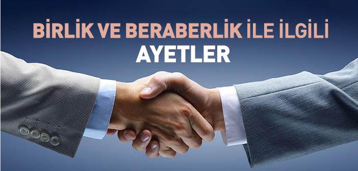 Birlik ve Beraberlik ile İlgili Ayetler
