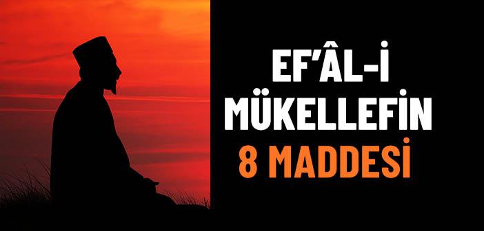 Ef’âl-i Mükellefin 8 Maddesi