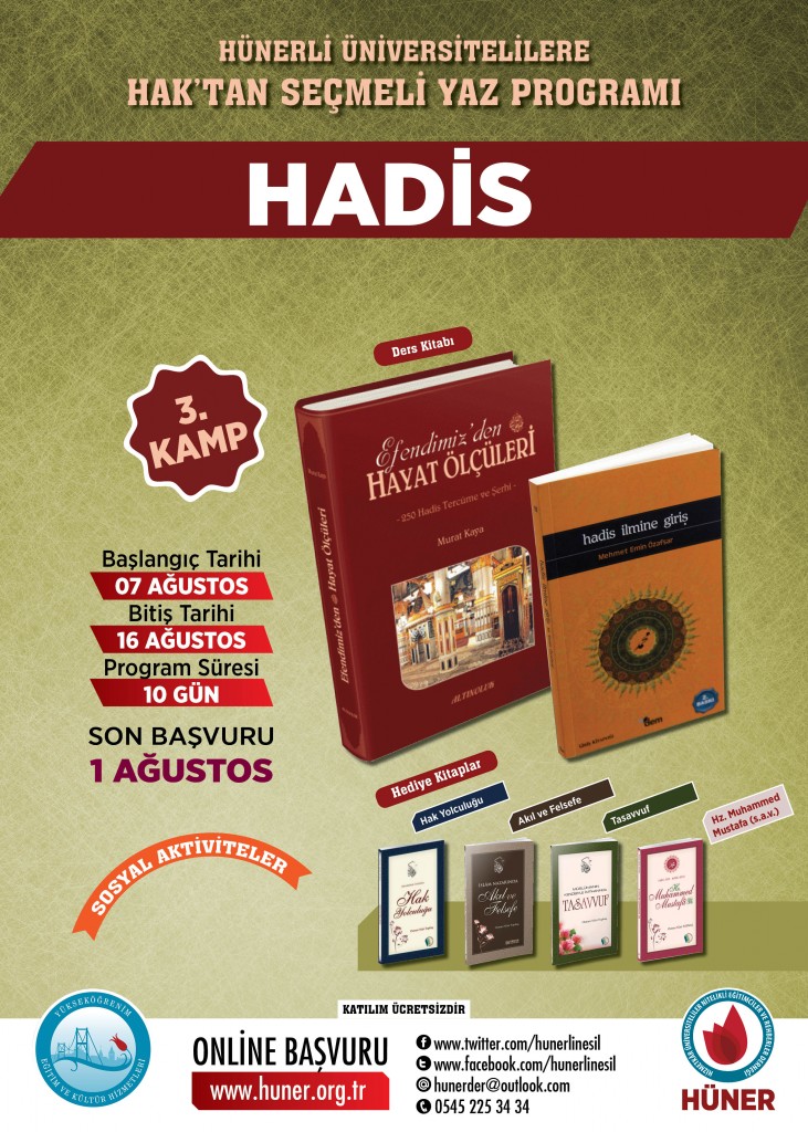 yükseköğererim anadolu YAZ PROGRAMLARI_hadis