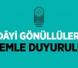 Hüdâyi Gönüllülerine Önemle Duyurulur!