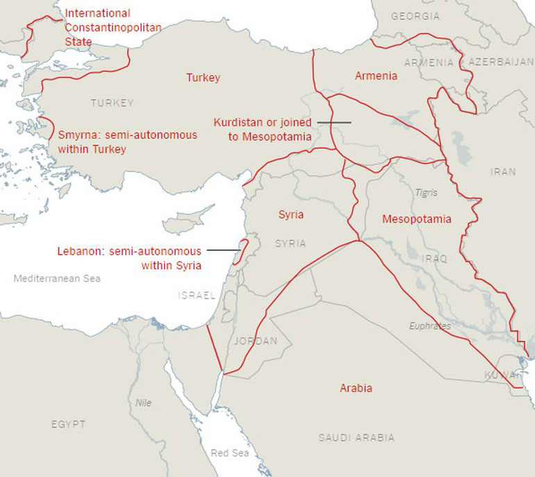 New_York_Times_Sykes_Picot_Ortadogu_Haritasi