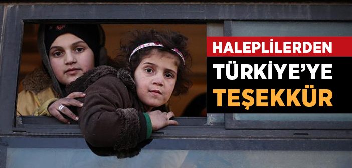 Haleplilerden Türkiye'ye Teşekkür