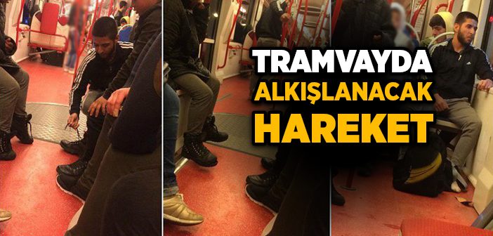 Tramvayda Alkışlanacak Hareket