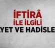 İftira İle İlgili Ayet ve Hadisler