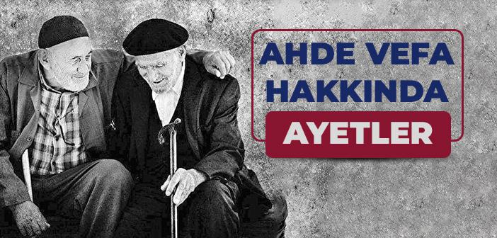 Ahde Vefa ile İlgili Ayetler