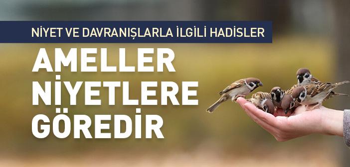 Niyet ve Davranışlarla İlgili Hadisler (Ameller Niyetlere Göredir)