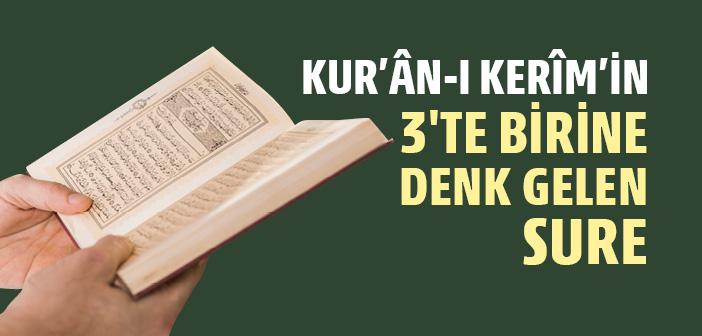 Kur’an-ı Kerim’in Üçte Birine Denk Gelen Sure Hangisidir?