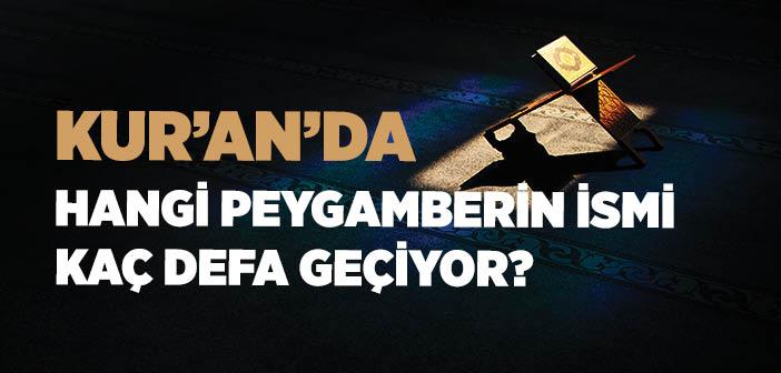 Kur’an’da Hangi Peygamberin İsmi Kaç Defa Geçiyor?