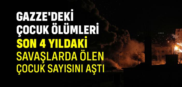 Gazze'de Öldürüldüğü Bildirilen Çocuk Sayısı, Son 4 Yılda Savaşlarda Öldürülen Çocuk Sayısından Fazla