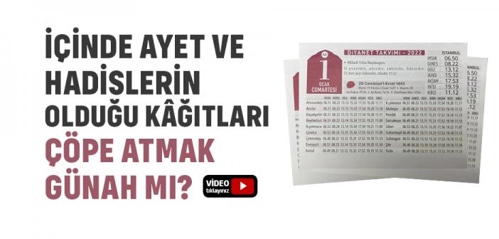 İçinde Ayet veya Hadislerin Olduğu Kâğıtları Çöpe Atmak Günah mı?