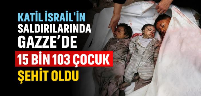Filistin Kızılayı: Katil İsrail'in Gazze'ye Düzenlediği Saldırılarda 15 Bin 103 Çocuk Şehit Oldu