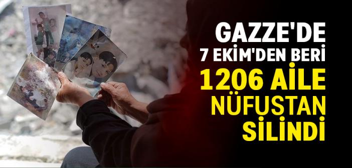 Gazze'de 7 Ekim'den Beri 1206 Aile Nüfustan Silindi
