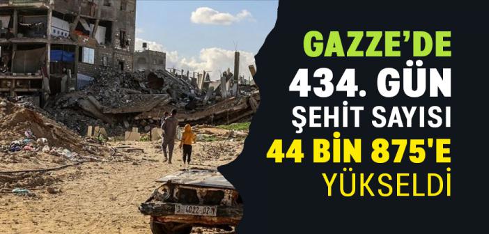İşgalcilerin 434 Gündür Saldırılarını Sürdürdüğü Gazze'de Şehit Sayısı 44 Bin 875'e Yükseldi